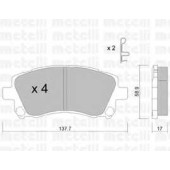 Колодки тормозные дисковые для SUBARU FORESTER(SF), IMPREZA(GC,GF,GFC), LEGACY(BD,BE,BG,BH), OUTBACK(BE,BH) <b>METELLI 22-0296-0</b>