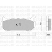 Колодки тормозные дисковые для MAZDA 626(GE), MX-6(GD,GE), XEDOS 6(CA) <b>METELLI 22-0303-0</b>