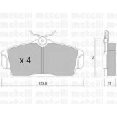 Колодки тормозные дисковые для NISSAN ALMERA(N16), PRIMERA(P11,WP11) / OPEL ASTRA(F07#) <b>METELLI 22-0305-0</b>