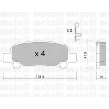 Колодки тормозные дисковые для SUBARU FORESTER(SF,SG), IMPREZA(GD,GG), LEGACY(BD,BE,BG,BH), OUTBACK(BE,BH) <b>METELLI 22-0414-0</b>