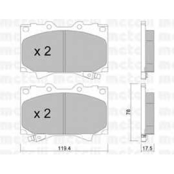 Колодки тормозные дисковые для LEXUS LX(UZJ100) / TOYOTA LAND CRUISER 100(FZJ1#,UZJ1#) <b>METELLI 22-0452-0</b>