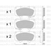Колодки тормозные дисковые для MITSUBISHI PAJERO / TOYOTA FJ CRUISER, LAND CRUISER 150, LAND CRUISER, SEQUOIA, TUNDRA <b>METELLI 22-0454-0</b>
