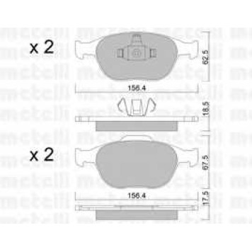 Колодки тормозные дисковые для FORD FIESTA(JD#,JH#), FOCUS(DAW,DBW,DNW), TOURNEO CONNECT, TRANSIT CONNECT(P65#,P70#,P80#) <b>METELLI 22-0533-0</b>
