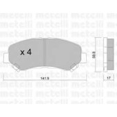 Колодки тормозные дисковые для NISSAN QASHQAI(J10,JJ10), X-TRAIL(T31) / SUZUKI KIZASHI(FR) <b>METELLI 22-0792-0</b>