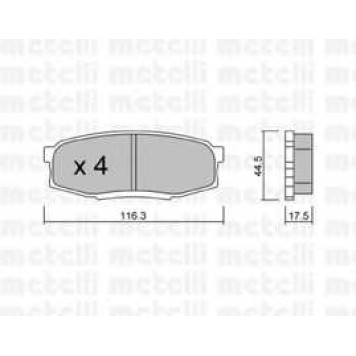 Колодки тормозные дисковые для LEXUS LX / TOYOTA LAND CRUISER 200, LAND CRUISER, SEQUOIA, TUNDRA <b>METELLI 22-0822-0</b>