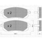 Колодки тормозные дисковые для NISSAN CUBE(Z12), JUKE(F15), PULSAR(C13), TIIDA(C11X,SC11X) <b>METELLI 22-0876-1</b>
