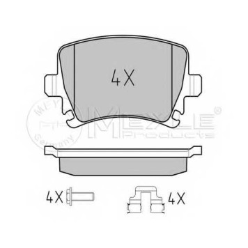 Колодки тормозные дисковые задний для AUDI A3, A4, A6, TT / SKODA OCTAVIA, SUPERB, YETI / VW CADDY, CC, EOS, GOLF, JETTA, PASSAT, SCIROCCO, TOURAN <b>MEYLE 025 239 1417 / MBP0470</b>