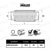Гофра глушителя (виброкомпенсатор) 60.5X254мм InnerBraid MILES HBFB60.5X254