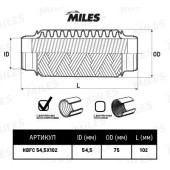 Гофра глушителя (виброкомпенсатор) 54.5X102мм InterLock MILES HBFC54.5X102