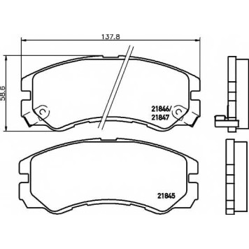 Колодки тормозные дисковые для ACURA SLX / ISUZU MU(#U#), TROOPER(UB), VEHICROSS(#U#) / OPEL FRONTERA(5#MWL4,5#SUD2,6B#), MONTEREY(UBS#) <b>MINTEX MDB1685 / 21845</b>