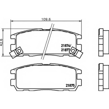 Колодки тормозные дисковые для ACURA SLX / ISUZU MU(#U#), TROOPER(UB), VEHICROSS(#U#) / OPEL FRONTERA(5#MWL4,5#SUD2,6B#), MONTEREY(UBS#) <b>MINTEX MDB1698 / 21875</b>