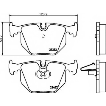 Колодки тормозные дисковые для BMW 3(E46), 5(E39), 7(E38), X3(E83), X5(E53), Z4(E85,E86), Z8(E52) / LAND ROVER RANGE ROVER(LM) <b>MINTEX MDB2004 / 21282</b>