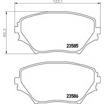 Колодки тормозные дисковые для TOYOTA RAV 4(ACA2#,CLA2#,XA2#,ZCA2#) <b>MINTEX MDB2155 / 23585</b>