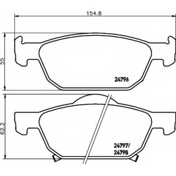 Колодки тормозные дисковые для HONDA ACCORD(CU) <b>MINTEX MDB2955 / 24796</b>