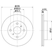 Диск тормозной передний вентилируемый <b>MINTEX MDC1392C</b>
