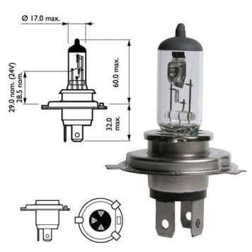 NARVA 48881 - лампа H4 12V 60/55W P43t-38-3