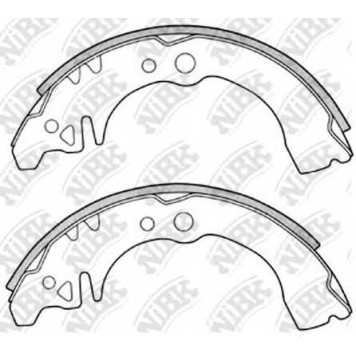 Комплект тормозных колодок задний для DAIHATSU CHARADE(G100, G101, G102, G11, G200, G202, G203, G30) / LIFAN 320 <b>NiBK FN0034</b>