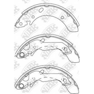 Комплект тормозных колодок задний для HYUNDAI COUPE, ELANTRA, LANTRA, MATRIX / MITSUBISHI PAJERO / TOYOTA ALPHARD / VELLFIRE <b>NiBK FN11158</b>