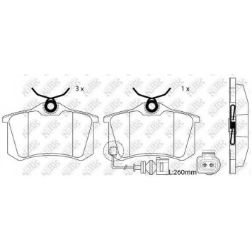 Колодки тормозные дисковые задний для AUDI A1, A2, A3, A4, A6, A8, ALLROAD, TT / CITROEN BERLINGO, C2, C3, C4, C8, DS3, DS4, XSARA / FIAT ULYSSE / FORD GALAXY / LANCIA PHEDRA / MERCEDES SPRINTER / PEUGEOT 1007, 207, 307, 308, 405, 605, 807, PARTNER / RENA