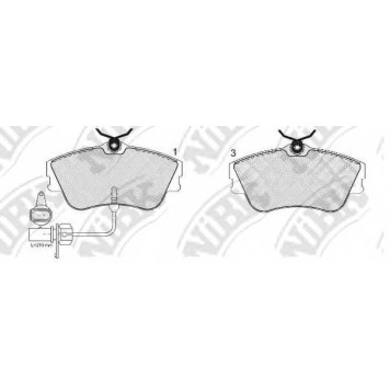Колодки тормозные дисковые передний для VW TRANSPORTER(70XA, 70XB, 70XC, 70XD, 7DB, 7DK, 7DW) <b>NiBK PN0160W</b>