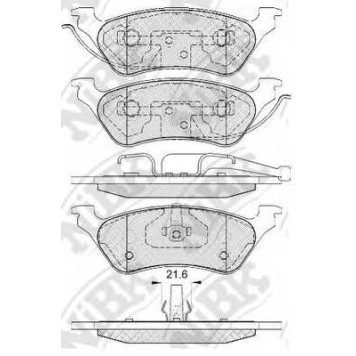 Колодки тормозные дисковые задний для CHRYSLER VOYAGER(RG,RS) / JEEP CHEROKEE(KJ) <b>NiBK PN0309</b>