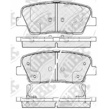 Колодки тормозные дисковые задний для HYUNDAI EQUUS / CENTENNIAL, GENESIS(BH), SANTA FE(CM) / KIA SORENTO(XM) <b>NiBK PN0415</b>
