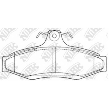 Колодки тормозные дисковые задний для CHEVROLET ASTRA, VECTRA, ZAFIRA / DAEWOO LACETTI, LEGANZA, MUSSO, NUBIRA / MITSUBISHI MAGNA, VERADA / NISSAN BLUEBIRD / SSANGYONG KORANDO, MUSSO SPORTS, MUSSO <b>NiBK PN0424</b>