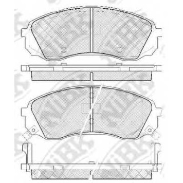 Колодки тормозные дисковые передний для HYUNDAI H-1 Travel(TQ), H-1(TQ) / KIA CARNIVAL / GRAND CARNIVAL(VQ) <b>NiBK PN0458</b>