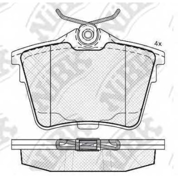 Колодки тормозные дисковые задний для CITROEN C5(RD#,RE#,TD#) / PEUGEOT 407(6C#,6D#,6E#), 607(9D,9U) <b>NiBK PN0468</b>