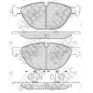 Колодки тормозные дисковые передний для AUDI A6(4G2, 4G5, 4GC, 4GD, 4GH, 4GJ, C7), A7(4GA, 4GF) / BMW X5(E70), X6(E71, E72) <b>NiBK PN0493</b>