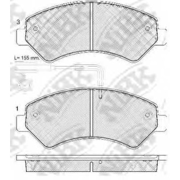 Колодки тормозные дисковые передний для CITROEN JUMPER / FIAT DUCATO(250,290) / PEUGEOT BOXER <b>NiBK PN0516W</b>