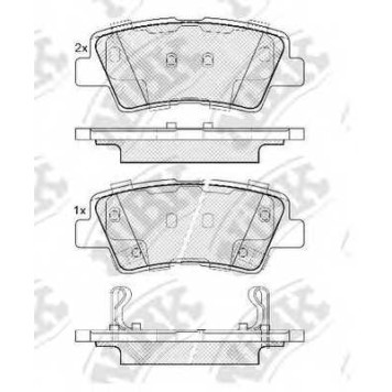 Колодки тормозные дисковые задний для HYUNDAI ACCENT, i40 CW, i40, SONATA, VELOSTER / KIA CEED, CEE`D, CERATO, PRO CEE?D, RIO, SOUL <b>NiBK PN0538</b>