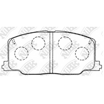 Колодки тормозные дисковые передний для LEXUS ES(F1, F2, VCV10#, VZV21#) / TOYOTA CAMRY(#V1#, #V2#), CARINA(#T17#), CELICA(AT16#, AT18#, ST16#, ST18#), CORONA <b>NiBK PN1281</b>
