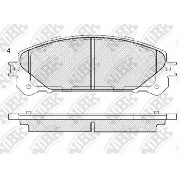 Колодки тормозные дисковые передний для LEXUS NX(AGZ1#,AYZ1#,ZGZ1#), RX(AGL1#,GGL1#,GYL1#) / TOYOTA KLUGER(#ASU4#,#GSU4#,#MHU4#) <b>NiBK PN1845</b>