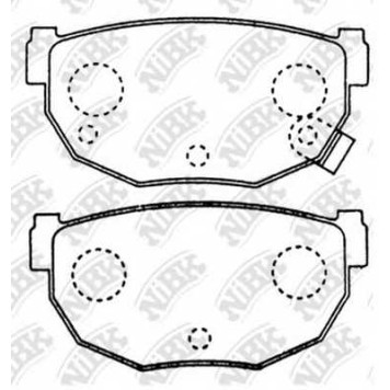Колодки тормозные дисковые задний для NISSAN 180 SX, 200 SX, 280 ZX,ZXT, 300 ZX, BLUEBIRD, CEDRIC, FAIRLADY Z, SILVIA <b>NiBK PN2377</b>