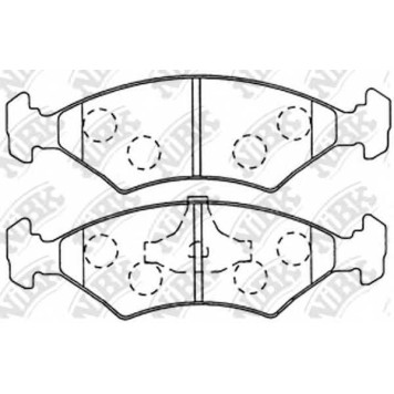 Колодки тормозные дисковые передний для FORD COURIER, ESCORT 81 Express, ESCORT 86 Express, ESCORT, FIESTA, ORION, PUMA, SIERRA / MAZDA 121 <b>NiBK PN5108</b>
