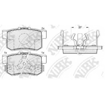Колодки тормозные дисковые задний для HONDA ACCORD(CU), CR(RD#,RE), CROSSTOUR, FR(BE) <b>NiBK PN8807</b>
