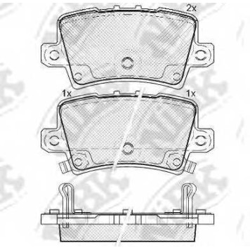 Колодки тормозные дисковые задний для HONDA CIVIC(FK,FN) <b>NiBK PN8867</b>