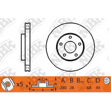 Тормозной диск NiBK RN1180