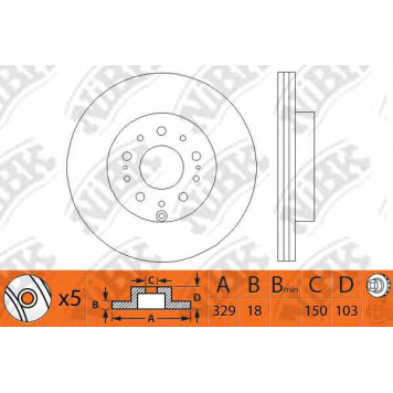 Тормозной диск NiBK RN1215