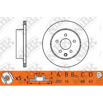 Тормозной диск NiBK RN1234