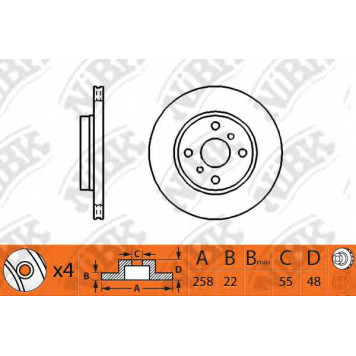 Тормозной диск NiBK RN1245