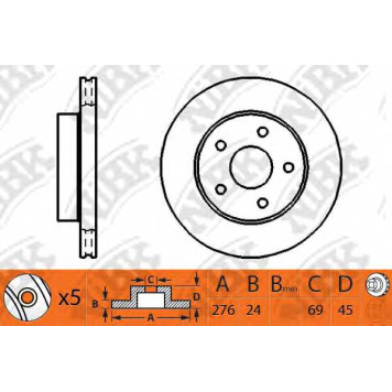 Тормозной диск NiBK RN1252