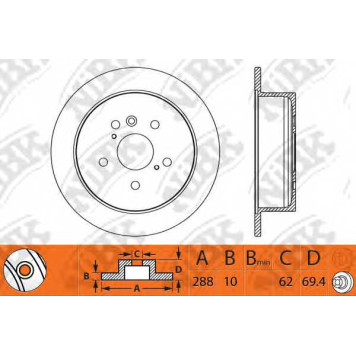 Тормозной диск NiBK RN1255
