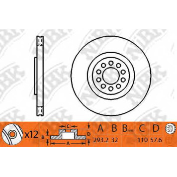 Тормозной диск NiBK RN1269