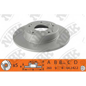 Тормозной диск NiBK RN1362