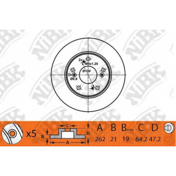 Тормозной диск NiBK RN1468