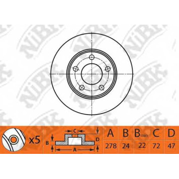 Тормозной диск NiBK RN1519