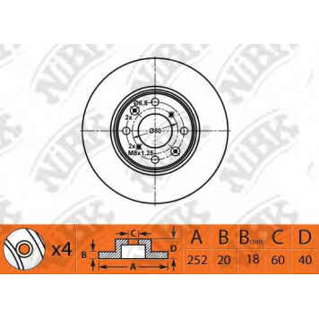 Тормозной диск NiBK RN1525