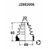 Комплект пылника приводного вала NIPPARTS J2882006